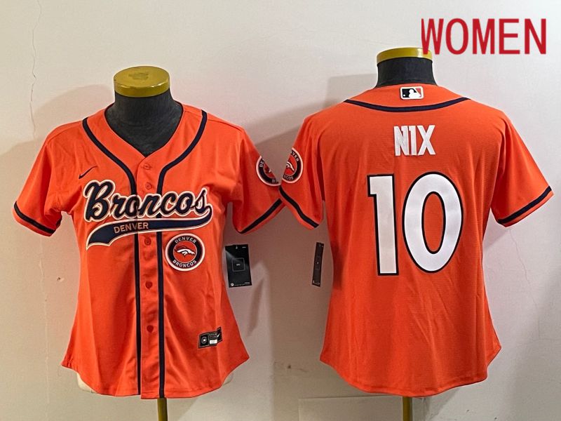 Women Denver Broncos #10 Nix Orange Joint Name 2024 Nike Limited NFL Jersey style 3->pittsburgh steelers->NFL Jersey
